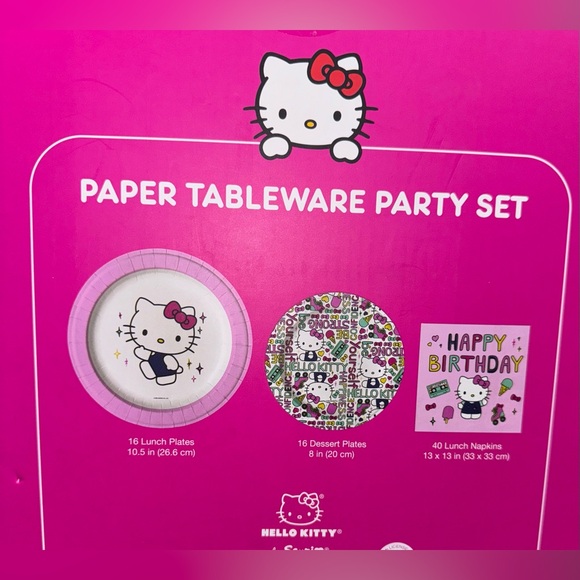 Super Cute Hello Kitty Birthday Paper Tableware Party Set - NEW - Picture 5 of 7